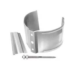 Хомут трубы металлический на камень Grand Line ПВХ цвет Белый