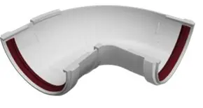 Угол желоба составной 90-150 град. Grand Line ПВХ цвет Белый